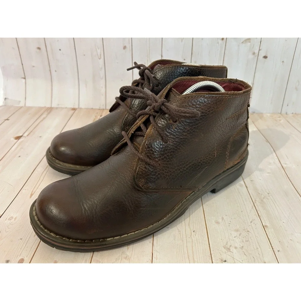 Clarks Leather Desert Chukka Boots‎ Mens 8.5M Brown Weathered Rugged